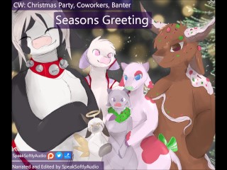 Hucows are having Fun at an Office Christmas Party (Multiple Genders))