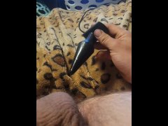 Anal buttplug in hairy boys ass