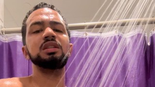 Wanking in the gym showers post workout