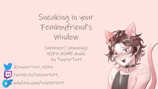 Sneaking in your femboy boyfriend's window || NSFW ASMR Roleplay Audio [whimpering] [moaning] [M4A]