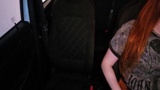 Uber driver touching her pussy with a vibrator