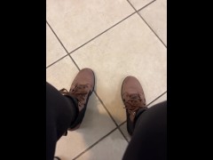 Crossed ankles shaking.