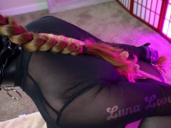 Self Bondage Gag Test with Penis Ballgag / Orgasm Belt / Bound Orgasm - Screenshot 15 of 16 - Penis Gag Bondage
