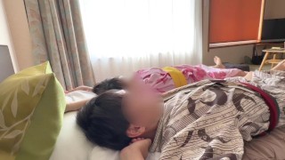 Sex with a busty Japanese woman who gets excited and ejaculates a lot while taking a shower