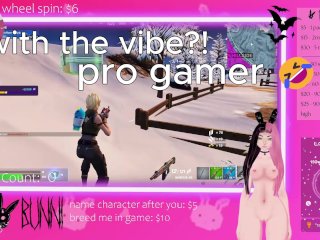Vtuber slut dominates in fortnite while being fucked
