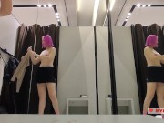 Preview 6 of I Try on haul transparent clothes in fitting room and have masturbation with strong orgasm.