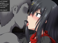 Samurai vandalism - A sexy samurai vs a huge werewolf, hardcore scene