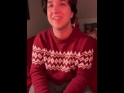 Preview 2 of Home from College JOI, Cum on Christmas  Sweater