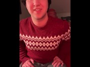 Preview 3 of Home from College JOI, Cum on Christmas  Sweater