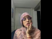 Preview 1 of Arab in hijab opens her hairy ass for an orgy
