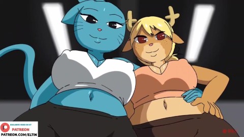 La mère de Gumball baise dur à la gym et obtient un creampie | Furry Hentai Animation Monde de Gumball