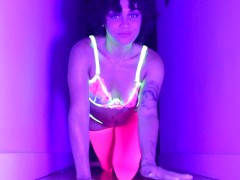 Dukes Dollz: Big booty Latina Curly Rican sexy dance before riding a fat dildo