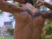 Preview 2 of Tatted Hunk Kyle Wyncrest Destroys Every Hole On Abbed Jock - Kyle Wyncrest, Ben Masters
