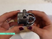 Preview 4 of New Chastity Cap Cage Fitting Demo! Femdom Female Domination BDSM Bondage Orgasm Denial Milf Real