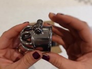 Preview 5 of New Chastity Cap Cage Fitting Demo! Femdom Female Domination BDSM Bondage Orgasm Denial Milf Real