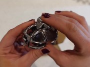 Preview 6 of New Chastity Cap Cage Fitting Demo! Femdom Female Domination BDSM Bondage Orgasm Denial Milf Real