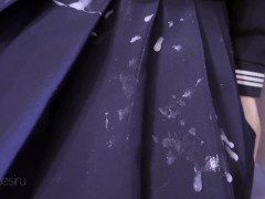 紺セーラーに手コキ服射　パート２ cum onto sailor school uniform Part 2