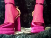 Preview 4 of Sissy CD Struts in Pink Heels and spreads her pussy for you