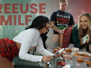 FreeUse Christmas - Step Son and Step Daughter Bang their Step Mom whenever they want on Xmas