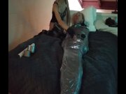 Preview 3 of Mummified Sex and Suprise Snowball - Side Of Light - Mummification - Video 3