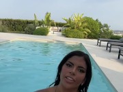 Preview 1 of FilouFit FUCKS me HARD in a pool after a DEEP THROAT