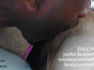 Close-up Hairy FTM Pussy Licking