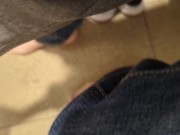 Preview 2 of Completely naked and masturbating in 2 public bathrooms in 1 day (first public mall bathroom)