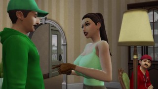 Lara neukt Mario voor Luigi (Grappige Sims 4 Porno)