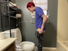 Trans Boy Pees with STP Packer Full Side View - Screenshot 13 of 16 - Ftm Packer