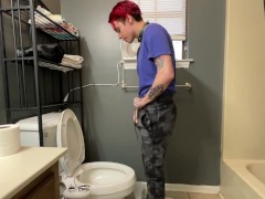 Trans Boy Pees with STP Packer Full Side View - Screenshot 14 of 16 - Ftm