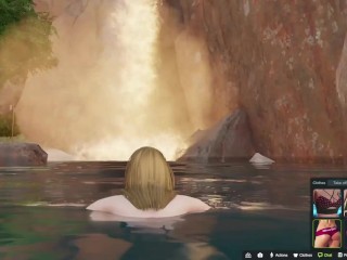 Nude Beach, Swimming Topless in a Waterfall