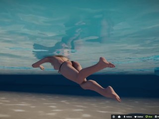 Playa Desnuda, Topless Bailando y Nadando!