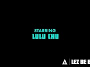 Preview 2 of LEZ BE BAD - Femdom Rocky Emerson Raw Fingers Petite Roommate Lulu Chu + Upside Down Hard Scissoring