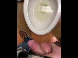 Taking a Piss & Playing with My Cock at Work