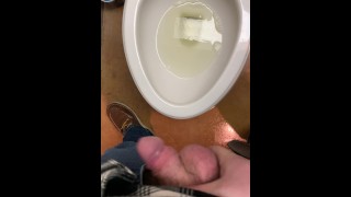 Taking a Piss & Playing with My Cock at Work