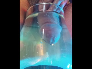 Urine and Cum Show inside a Glass Glass with Waterurine and Cum Show inside a Glass Glass with Water
