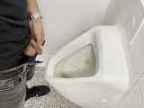 Playing with piss in the toilet