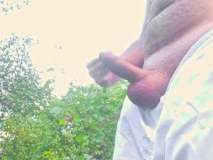 Tourists almost caught me and see me cumming 5 times! Love to cum huge amount of sperm
