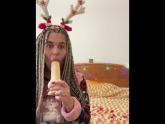 big milf sucks a dildo