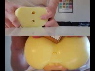 Breeding a Fluttershy cartoon fleshlight, MASSIVE CUMSHOT (Multi-angle)