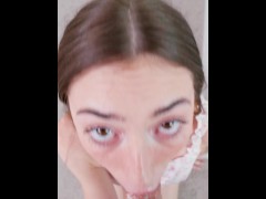 BRACE FACED TEEN GIVES SUPER SLOPPY BJ