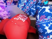 Preview 3 of BBW Gets Fucked Under Xmas Tree and Creampied