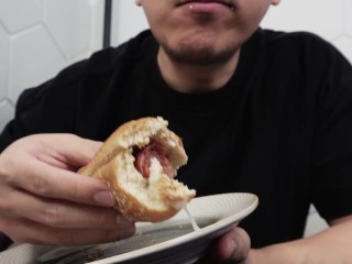 Eating Cum Filled HotDog ASMR