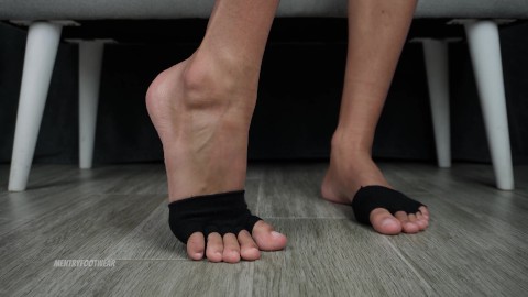 Forefoot Toe Socks on Big Male Feet! Foot Fetish!