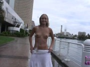 Preview 1 of Blonde Cutie Is Naked In Downtown Tampa
