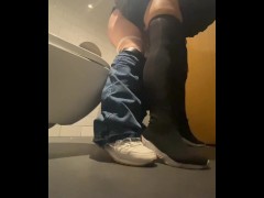 Lesbian MISTRESS FUCKS HARD Straight Girl in PUBLIC TOILET