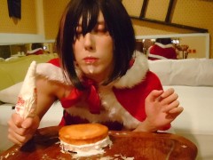 男の娘サンタガール特製♪愛情たっぷりクリスマスケーキ✨あなたにあげる💓【女装】【X'mas】【スイーツ】フルバージョンはマイファンズにて公開中♪ - Screenshot 6 of 16 - Cosplay
