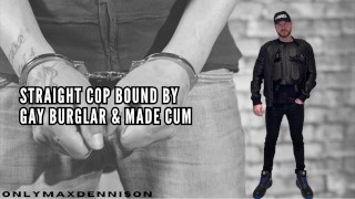 Straight cop bound by gay burglar & made Cum
