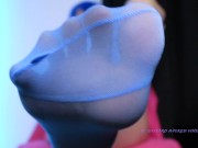 Preview 5 of Worship and sniff my blue feet - PREVIEW femdom pov goddess padrona italiana stockings small feet