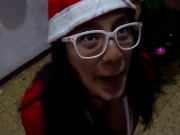 Preview 3 of Santa's little helper come to give you a present (subtitles)